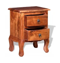 vidaXL Nightstand with Drawers Solid Acacia Wood