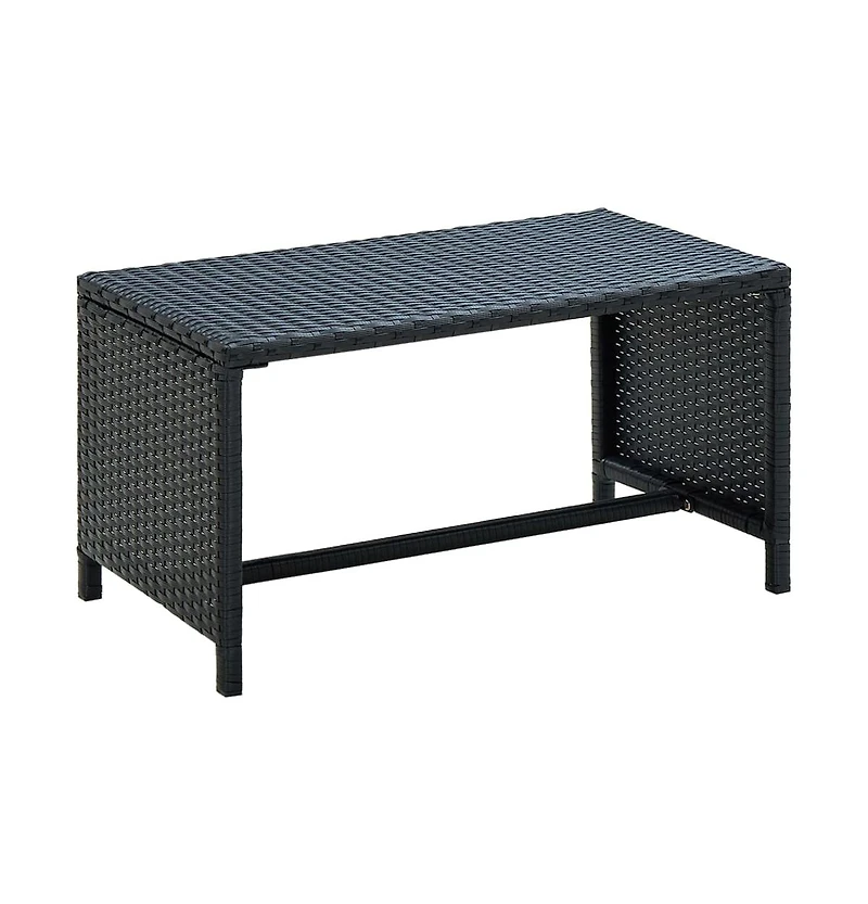 vidaXL 4 Piece Patio Lounge with Cushions Set Poly Rattan Black