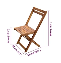 vidaXL 3 Piece Folding Bistro Set Solid Acacia Wood