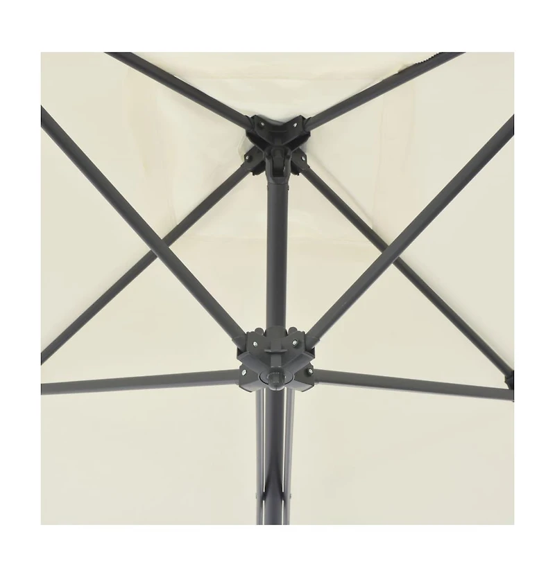 Garden Parasol with Steel Pole 98.4"x98.4" Sand