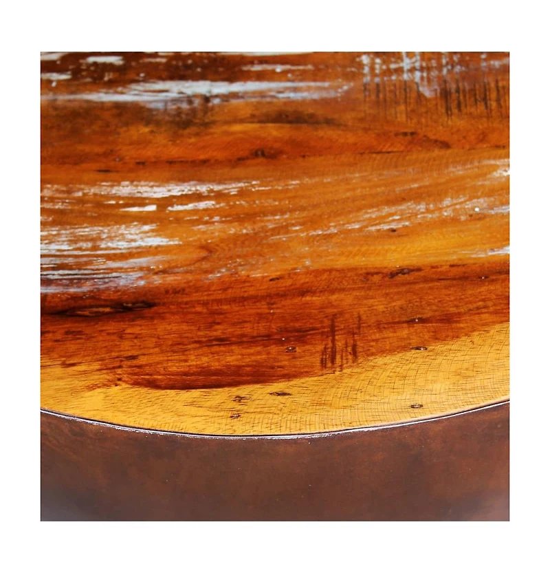 vidaXL Coffee Table Bowl-shaped with Steel Base Solid Reclaimed Wood