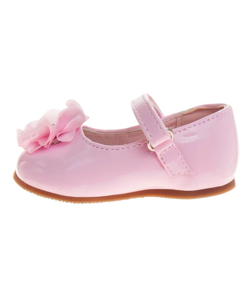 Josmo Infant Girls Hook and Loop Flowery Dress Shoes