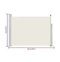 Patio Retractable Side Awning 39.4"x196.9" Cream