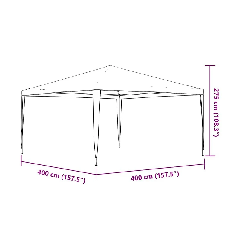 Professional Party Tent 13.1'x13.1' Anthracite 0.3 oz/ft²