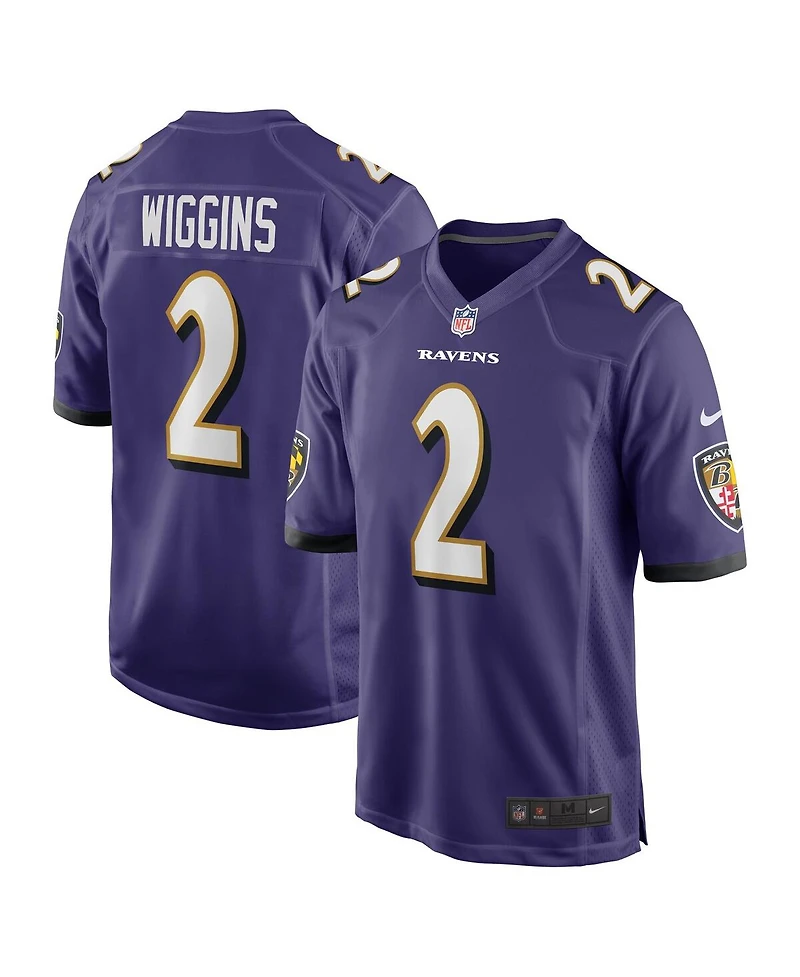 Nike Men's Nate Wiggins Purple Baltimore Ravens Player Game Jersey
