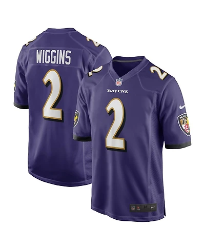 Nike Men's Nate Wiggins Purple Baltimore Ravens Player Game Jersey