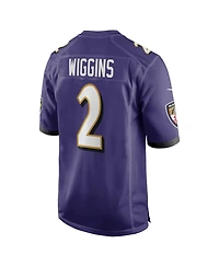 Nike Men's Nate Wiggins Purple Baltimore Ravens Player Game Jersey