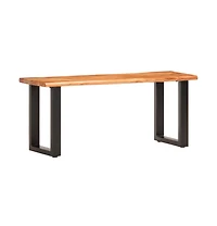 Live Edge Bench 43.3" Solid Acacia Wood and Steel