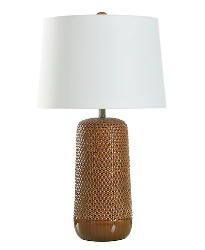 StyleCraft Home Collection 30" Glass Galey Woven Wicker Table Lamp