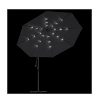 Cantilever Garden Parasol with Led Lights Black 137.8"