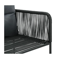 Patio Chairs 6 pcs with Pillows Poly Rattan Black