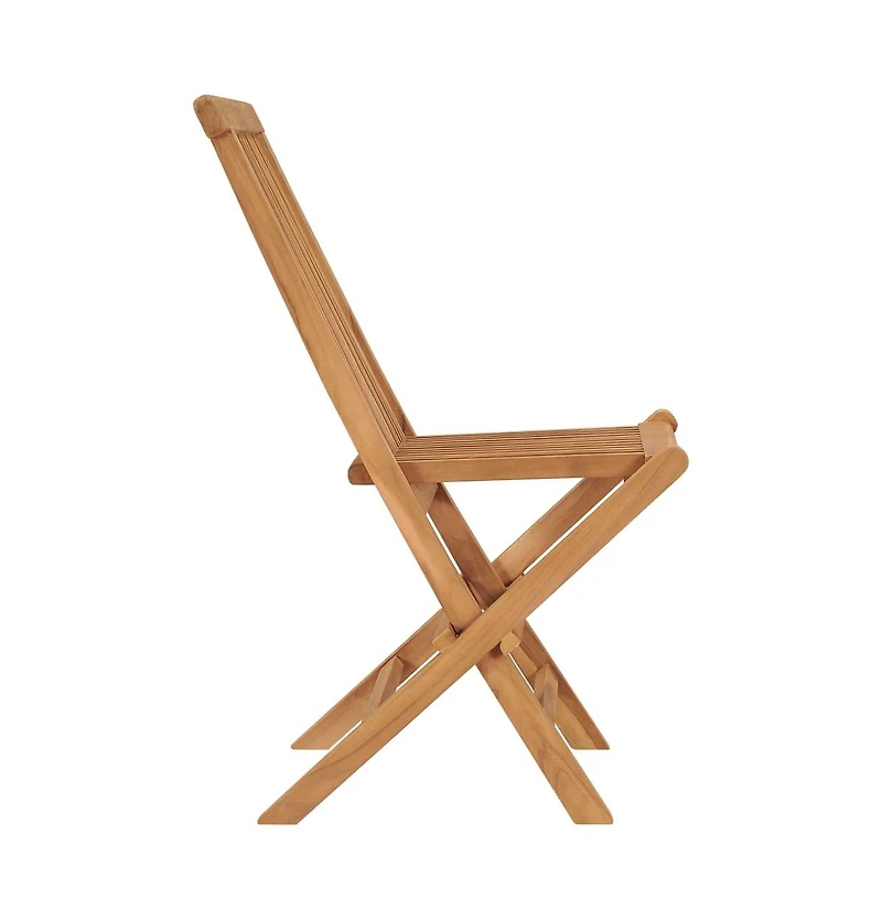 Folding Patio Chairs 2 pcs Solid Teak Wood