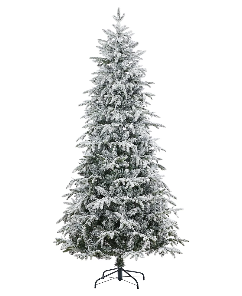 Seasonal 9ft Shadow Woods Flocked Spruce Tree, 600 Warm Led Lights