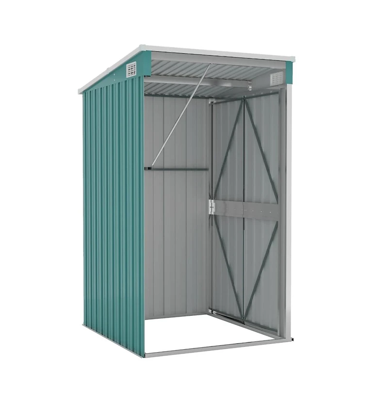 vidaXL Wall-mounted Garden Shed Green 46.5"x39.4"x70.1" Galvanized Steel