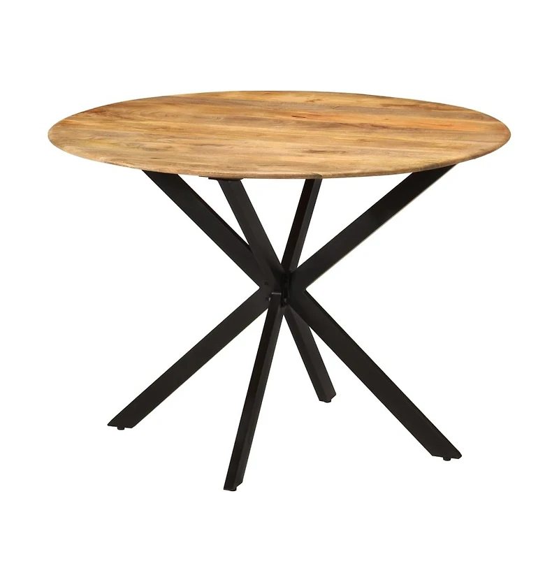 vidaXL Dining Table 43.3"x30.7" Solid Wood Mango and Steel