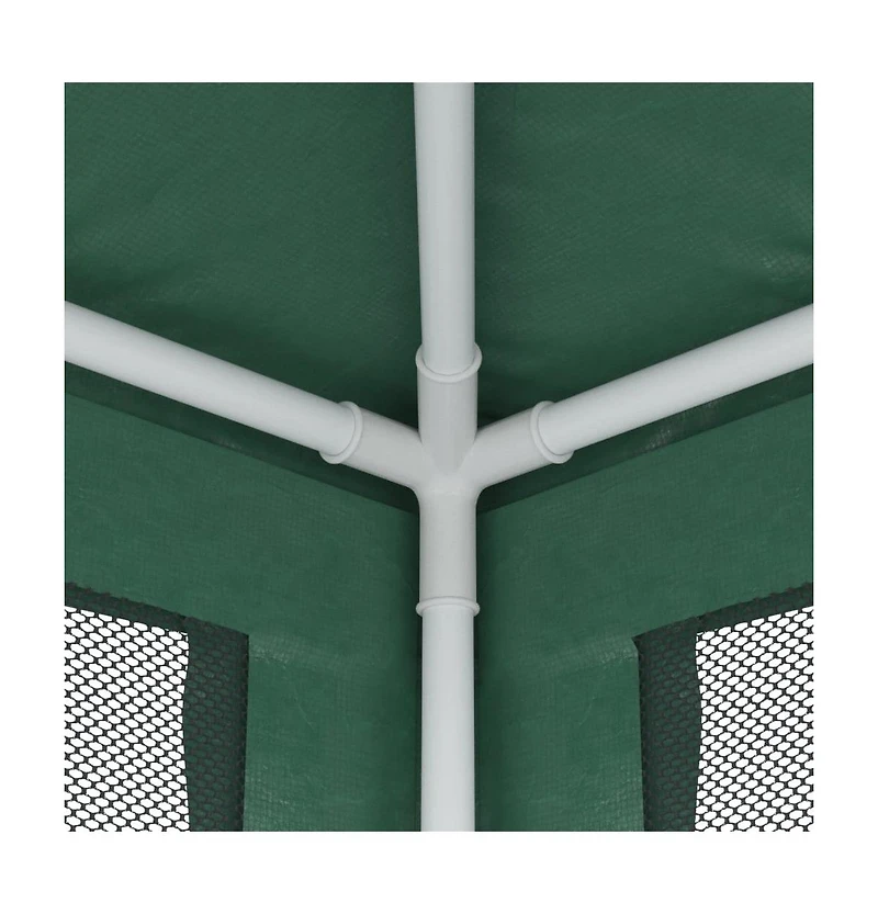 Party Tent with 4 Mesh Sidewalls Green 9.8'x13.1' Hdpe