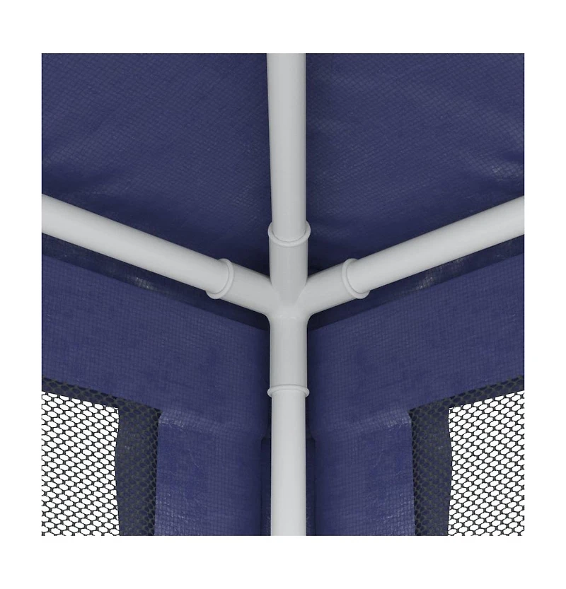 Party Tent with 8 Mesh Sidewalls Blue 29.5'x13.1' Hdpe