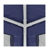 Party Tent with 8 Mesh Sidewalls Blue 29.5'x13.1' Hdpe
