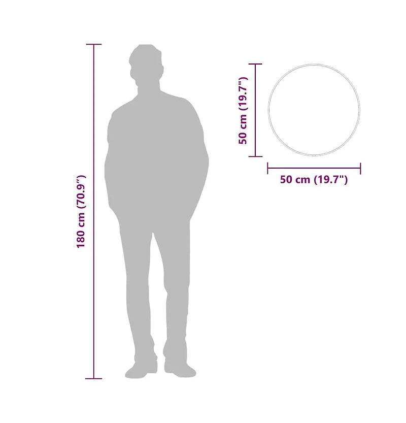 vidaXL Wall Mirror Gold 19.7" Round