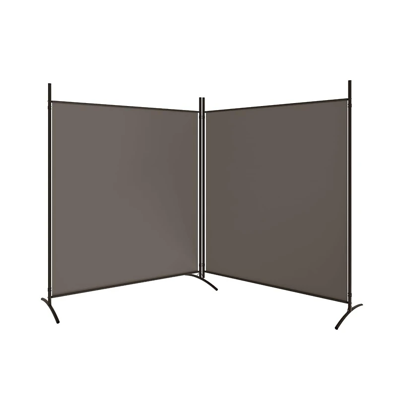 vidaXL 2-Panel Room Divider Anthracite 137"x70.9" Fabric