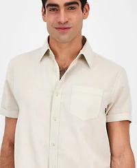Sun + Stone Men's Blake Linen Chambray Short Sleeve Button-Front Shirt, Created for Macy's