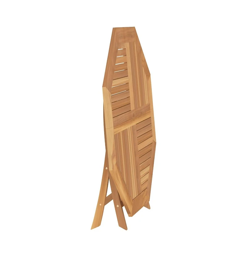 vidaXL Folding Patio Table 43.3"x43.3"x29.5" Solid Wood Teak