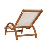 vidaXL Sun Lounger with Pillow White Textilene and Solid Wood Poplar