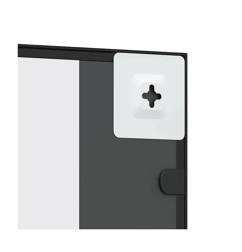 vidaXL Wall Mirror Black 15.7"x31.5" Rectangle Iron