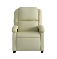 vidaXL Massage Recliner Chair Cream Real Leather