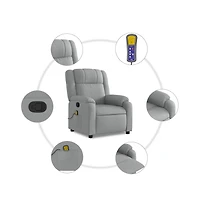 vidaXL Massage Recliner Chair Light Gray Fabric