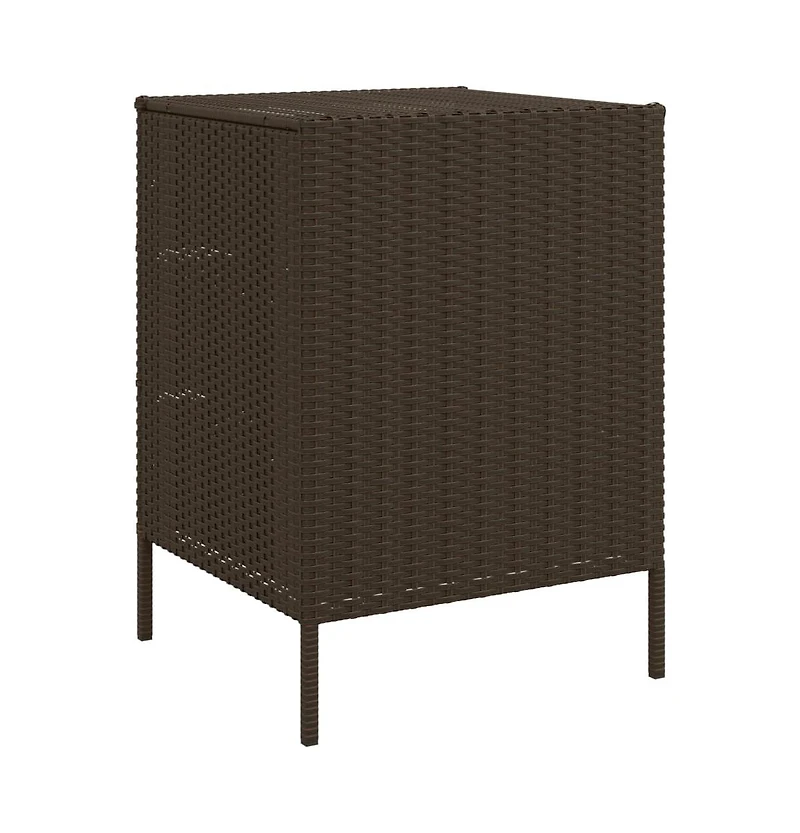 vidaXL Patio Storage Cabinet Brown 21.7"x23.2"x31.5" Poly Rattan