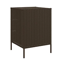 vidaXL Patio Storage Cabinet Brown 21.7"x23.2"x31.5" Poly Rattan