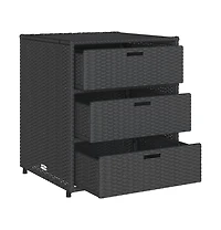 vidaXL Patio Storage Cabinet Black 21.7"x23.2"x27.2" Poly Rattan