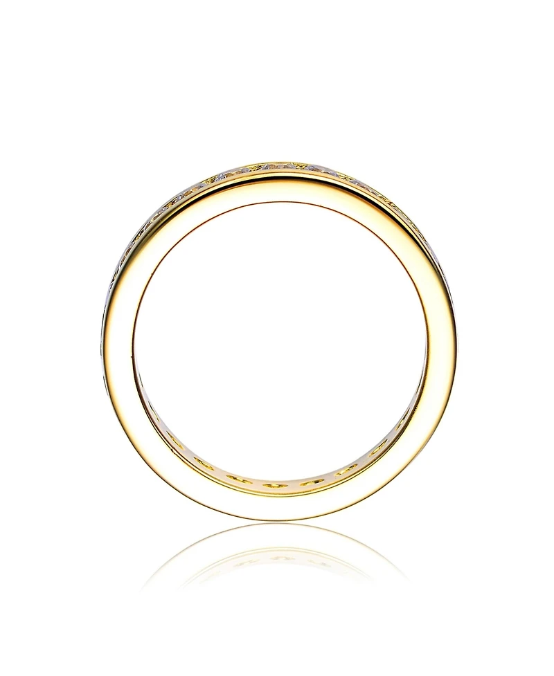 14K Gold Plated Overlay Cubic Zirconia Band Ring