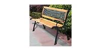 Slickblue FarmHome Outdoor Patio Park Cast Iron Garden Porch Chair Bench
