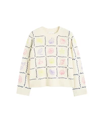 Chinti & Parker Women's La Mer Hand Embroidered Wool Cashmere Sweater