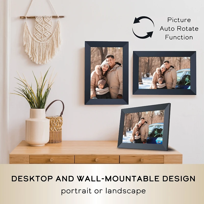 Impecca 10.1” Smart Digital Photo Frame, Touchscreen, Up to 50,000 photos