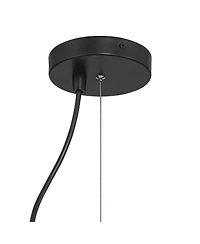 Possini Euro Design Jaime 23 3/4" Modern Pendant Chandelier Ceiling Light Fixture Dining Room Over Table Drum Matte Black and White