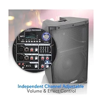 Pyle 15" Bluetooth Stage & Studio Pa Speaker with MP3/Usb/Sd Playback, 1400W, Digital Lcd Display & Led Lights