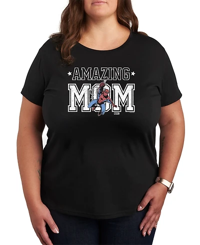 Hybrid Apparel Plus Marvel Spider-Man Amazing Mom Graphic Crew Neck Tee