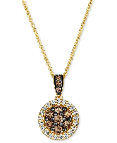 Le Vian Chocolate Diamond (1/3 ct. t.w.) & Nude Diamond (1/6 ct. t.w.) Pendant 20" Necklace in 14k Honey Gold