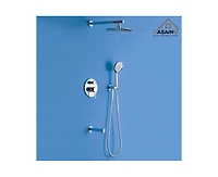 Casainc 3-Function Rainfall Complete Shower System with 5-Setting Handheld and Bath Spout