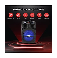 Pyle Portable Bluetooth Pa Speaker System - 800W 12 Inch Outdoor Speaker with Built-In Party Lights