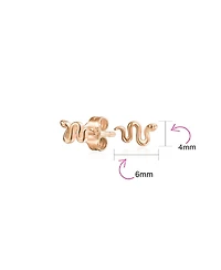 Bling Jewelry Garden Crawler Reptile Serpent Snake Stud Earrings Rose Gold Sterling Silver