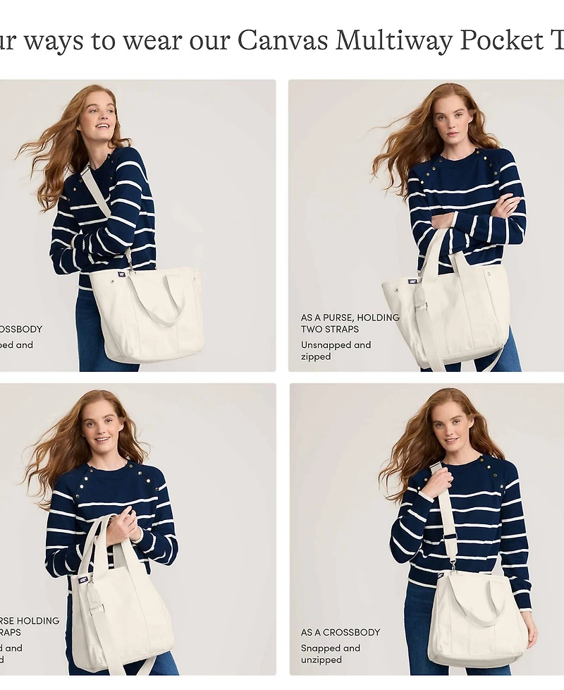Lands' End Canvas Multiway Pocket Tote