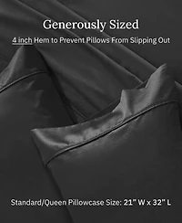 Pillowcase Set - 400 Thread Count, 100% Cotton Sateen, of 2 Pillow Covers, Breathable, Cooling