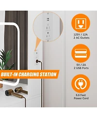 gaomon Bedroom Dresser with Electrical Outlet 4 Drawer Storage Cabinet Dresser