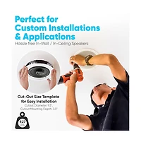 Pyle 8.0" In-Wall / In-Ceiling Speakers - 2-Way Flush Mount, 250W Max Power Output, Polypropylene Cone, High Compliance Polymer Tweeter