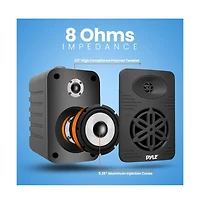 Pyle 5.25” 2-Way Bluetooth Wireless Speaker System - Waterproof, 500W Max Power, 1/2” Tweeter, Compact Design (Black)