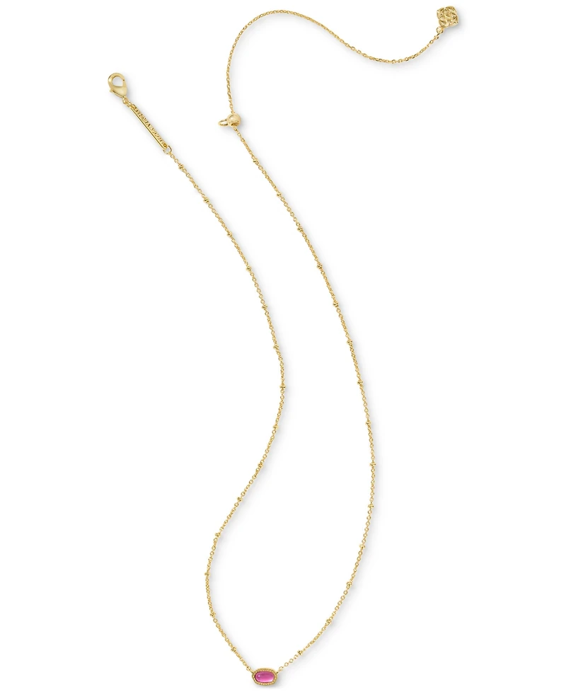 Kendra Scott Gold-Tone Mini Elisa Enamel Frame Short Pendant Necklace, 15" + 4" extender